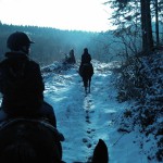 À cheval dans la Montagne Noire en hiver