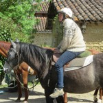 Droit sur la selle débourrage du cheval